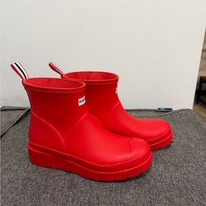 Hunter Red Ankle Boots